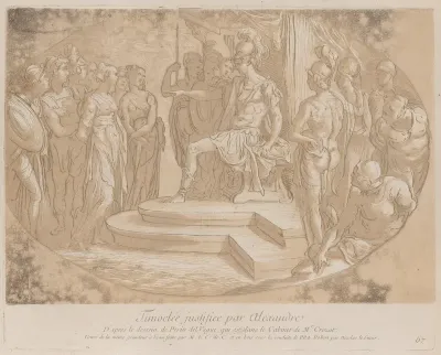 Alexander the Great freeing Timoclea, from "Recueil d'estampes d'après les plus beaux tableaux et d'après les plus beaux desseins qui sont en France, Cabinet Crozat"