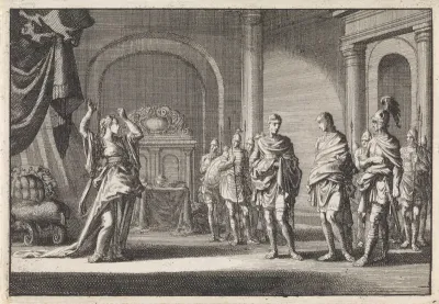 Alexander, zoon van Herodes, wordt gebonden naar zijn gemalin Glasyra gebracht