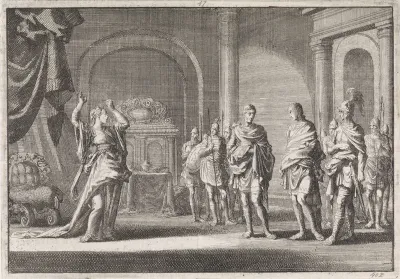 Alexander, zoon van Herodes, wordt gebonden naar zijn gemalin Glasyra gebracht