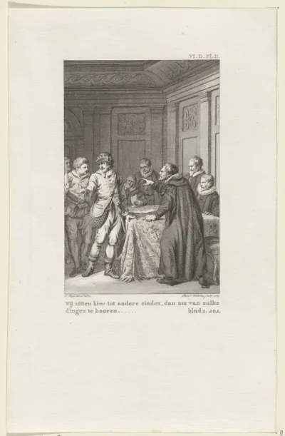 Alfons IV, koning van Portugal berispt door een raadsheer