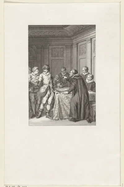 Alfons IV, koning van Portugal berispt door een raadsheer