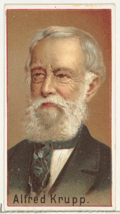 Alfred Krupp, printer's sample for the World's Inventors souvenir album (A25) for Allen & Ginter Cigarettes