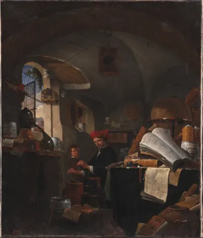 Alkymist i sit laboratorium