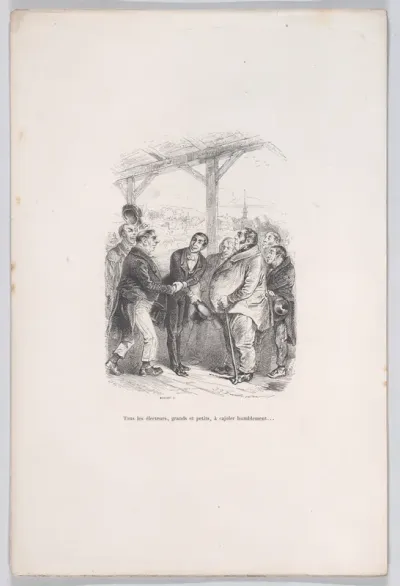 All voters, big and small, gather to humbly coax each other..., from "Little Miseries of Human Life"