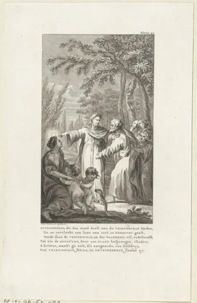 Allegorie met Christus als Vriendschap en Judas als Bedrog