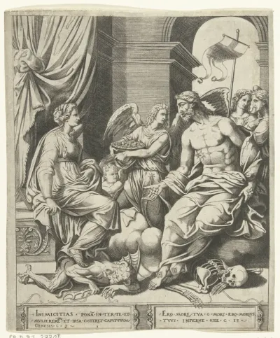 Allegorie met Christus die zijn wonden toont