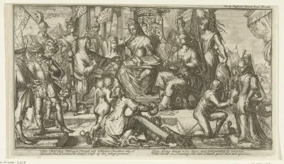 Allegorie met de rechthoven van Holland en Zeeland