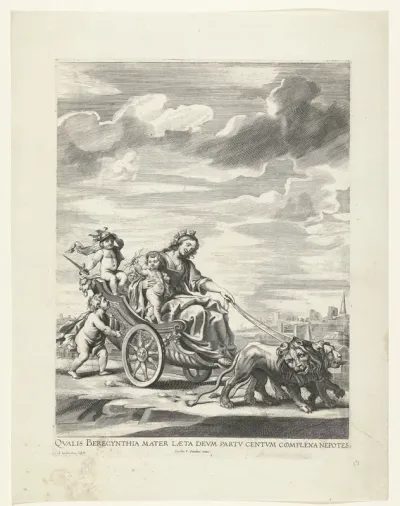 Allegorie met de stadsmaagd van Gent in haar strijdwagen; intocht van Ferdinand te Gent in 1635 (nr. 13)
