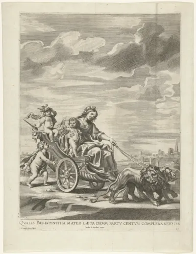 Allegorie met de stadsmaagd van Gent in haar strijdwagen; intocht van Ferdinand te Gent in 1635 (nr. 13)