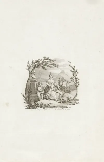 Allegorie met een buste van de Franse dichter Jacques Delille