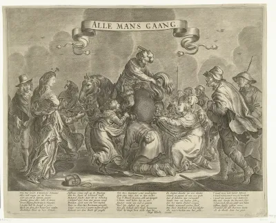 Allegorie met een paard dat goudstukken kakt, ca. 1650