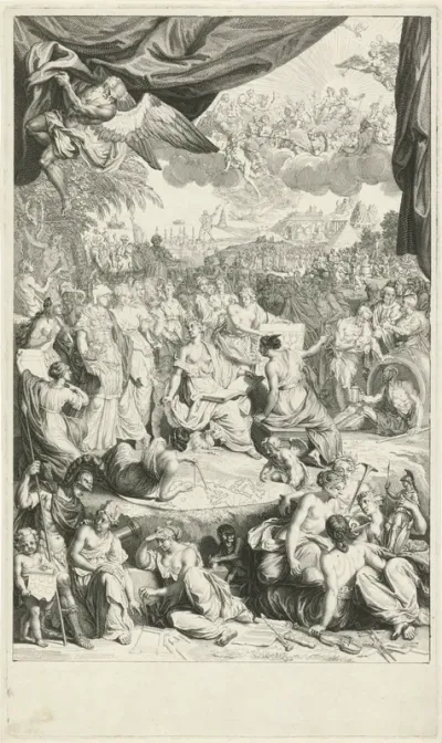 Allegorie met Geschiedenis die de historie schrijft
