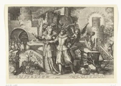 Allegorie met het brede en smalle pad
