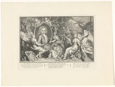 Allegorie met het portret van Willem IV
