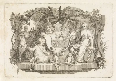 Allegorie met het wapen van familie Calkoen