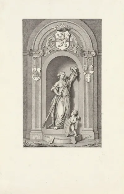 Allegorie met het wapen van Overijssel