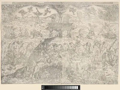 Allegorie met verschillende martelingen van mensen door monsterlijke figuren
