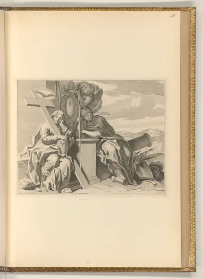 Allegorie mit dem Wappen der Bourbonen