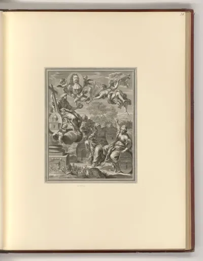 Allegorie mit ovalem Porträt