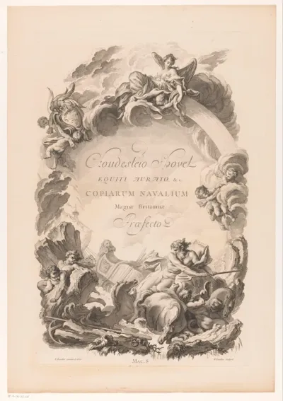 Allegorie op Cloudesley Shovell met Neptunus en een schipbreuk