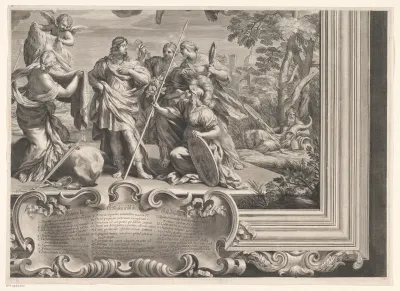 Allegorie op Cosimo III in monumentale omlijsting (deel rechtsonder)