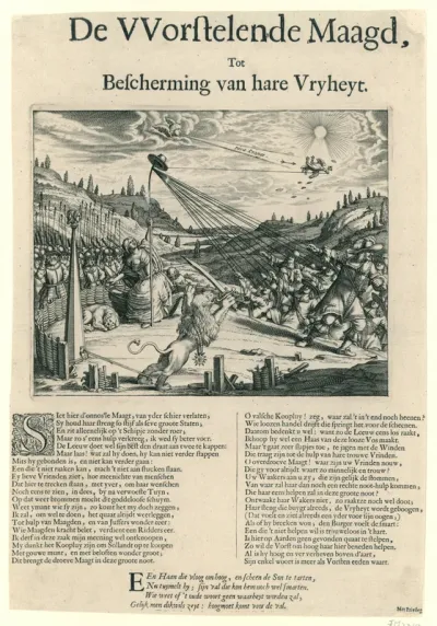 Allegorie op de benarde positie van de Nederlanden aan het begin van het jaar 1672.