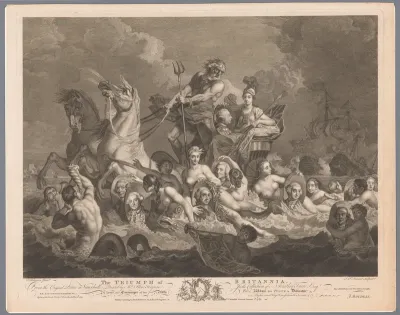 Allegorie op de Britse marine en de overwinning op de Franse vloot
