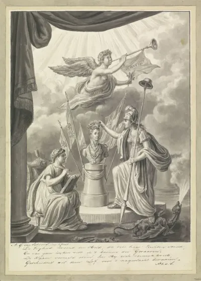 Allegorie op de dapperheid van de prins van Oranje, 1815