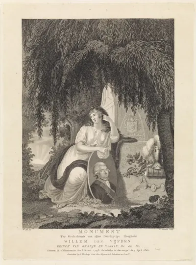 Allegorie op de dood van Willem V, prins van Oranje, 1806