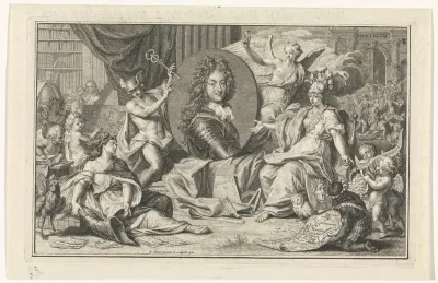 Allegorie op de Franse economie met het portret van Filips II, hertog van Orléans