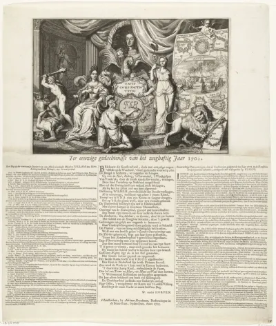 Allegorie op de geallieerde overwinningen in het jaar 1702