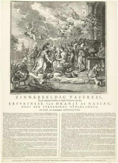 Allegorie op de geboorte van de prins van Oranje, 1748