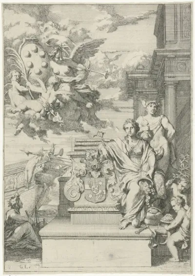 Allegorie op de handel en het familiewapen van De Medici