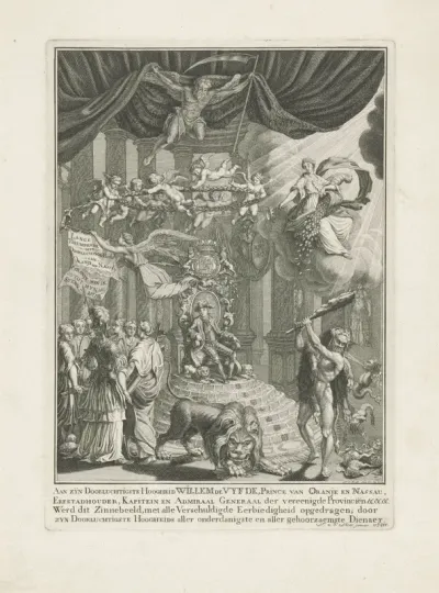 Allegorie op de installatie van Willem V als erfstadhouder, 1766