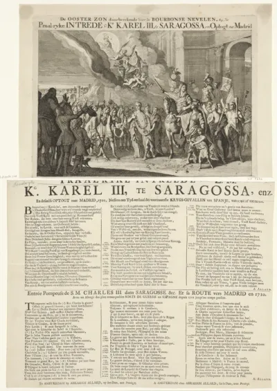 Allegorie op de intocht van aartshertog Karel als koning Karel III van Spanje te Zaragoza, 1710