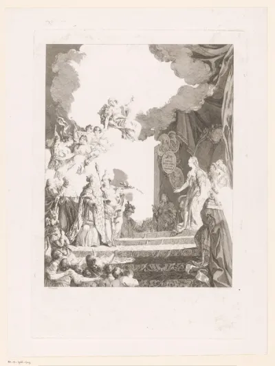 Allegorie op de kroning van Lodewijk XVI op 11 juni 1775