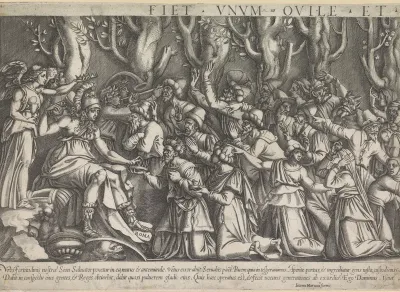 Allegorie op de overwinning van het Christelijke geloof (linker deel)