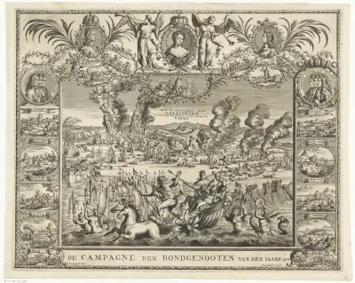 Allegorie op de overwinningen door de geallieerden in 1702
