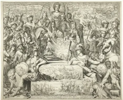 Allegorie op de overwinningen van de Geallieerden in 1704