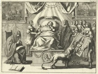 Allegorie op de positie van Willem III als redder van het vaderland, 1672
