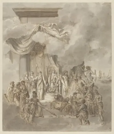 Allegorie op de regering van koning Willem I, 1838