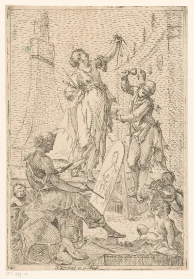 Allegorie op de schilderkunst, beeldhouwkunst en architectuur