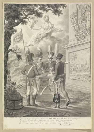 Allegorie op de Slag bij Waterloo, 1815