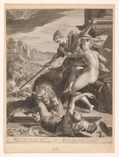 Allegorie op de triomf van Gerechtigheid en Waarheid