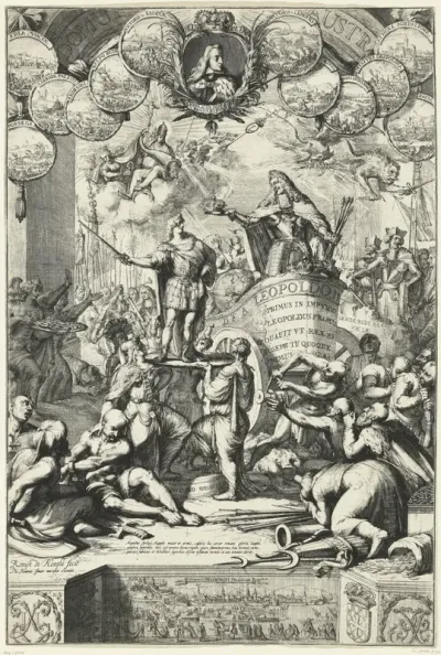 Allegorie op de troonopvolging van Leopold I door zijn zoon Jozef I, 1687