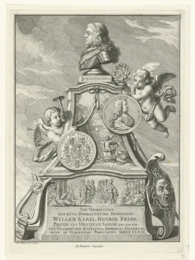 Allegorie op de verheffing van Willem IV tot stadhouder, 1747