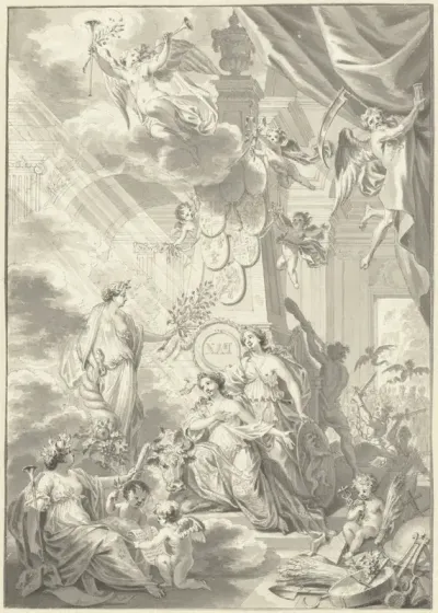 Allegorie op de Vrede van Aken, 1748