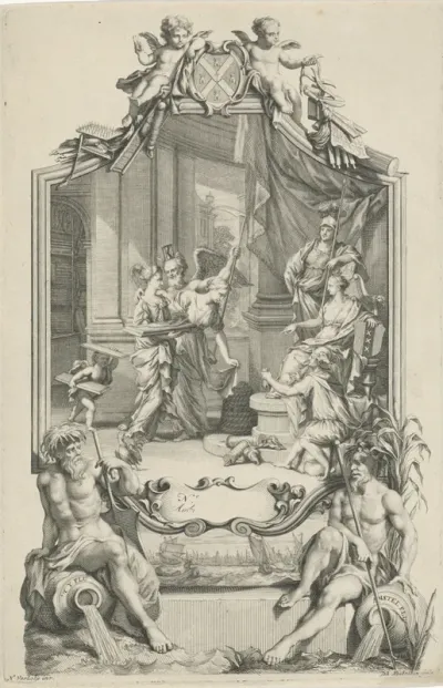 Allegorie op de zijde-industrie in Amsterdam