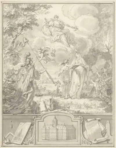 Allegorie op het 100-jarig jubileum van Nederlands Vrijheid, 1648-1748