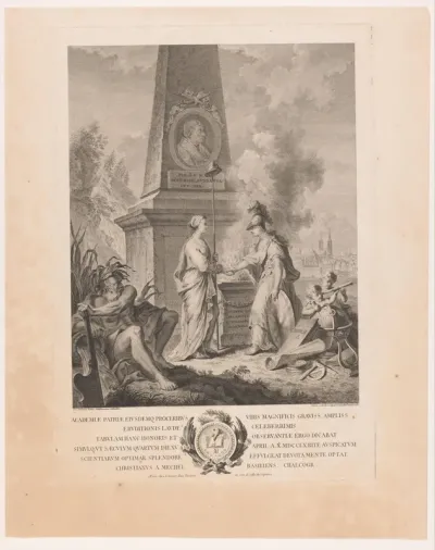 Allegorie op het derde eeuwfeest van de Fondation de l'Université de Basle